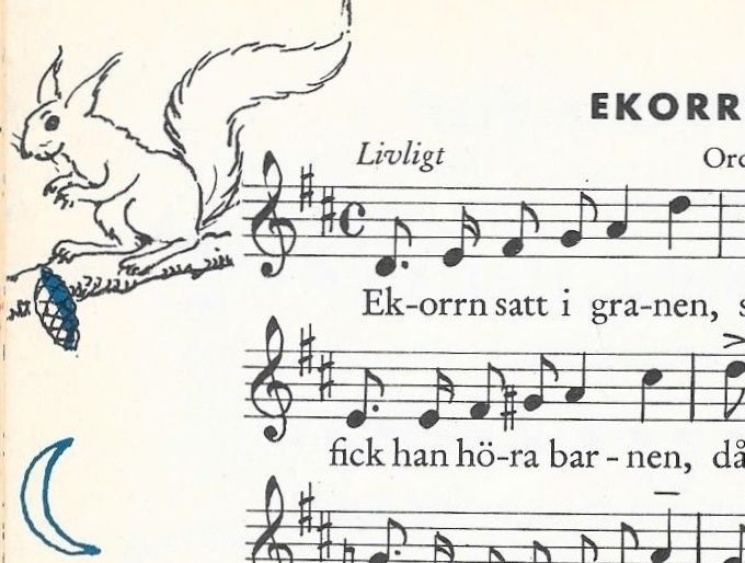  Ekorrn satt i granen, ur sångboken 